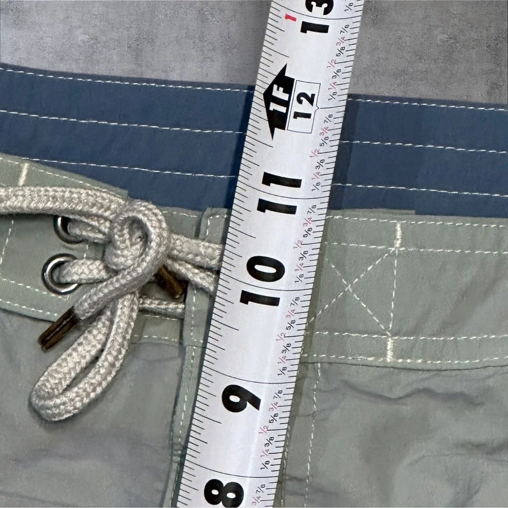 Vtg Polo Ralph Lauren Swim Short Medium Gray/Blue Lined Pockets Board Trunks Men